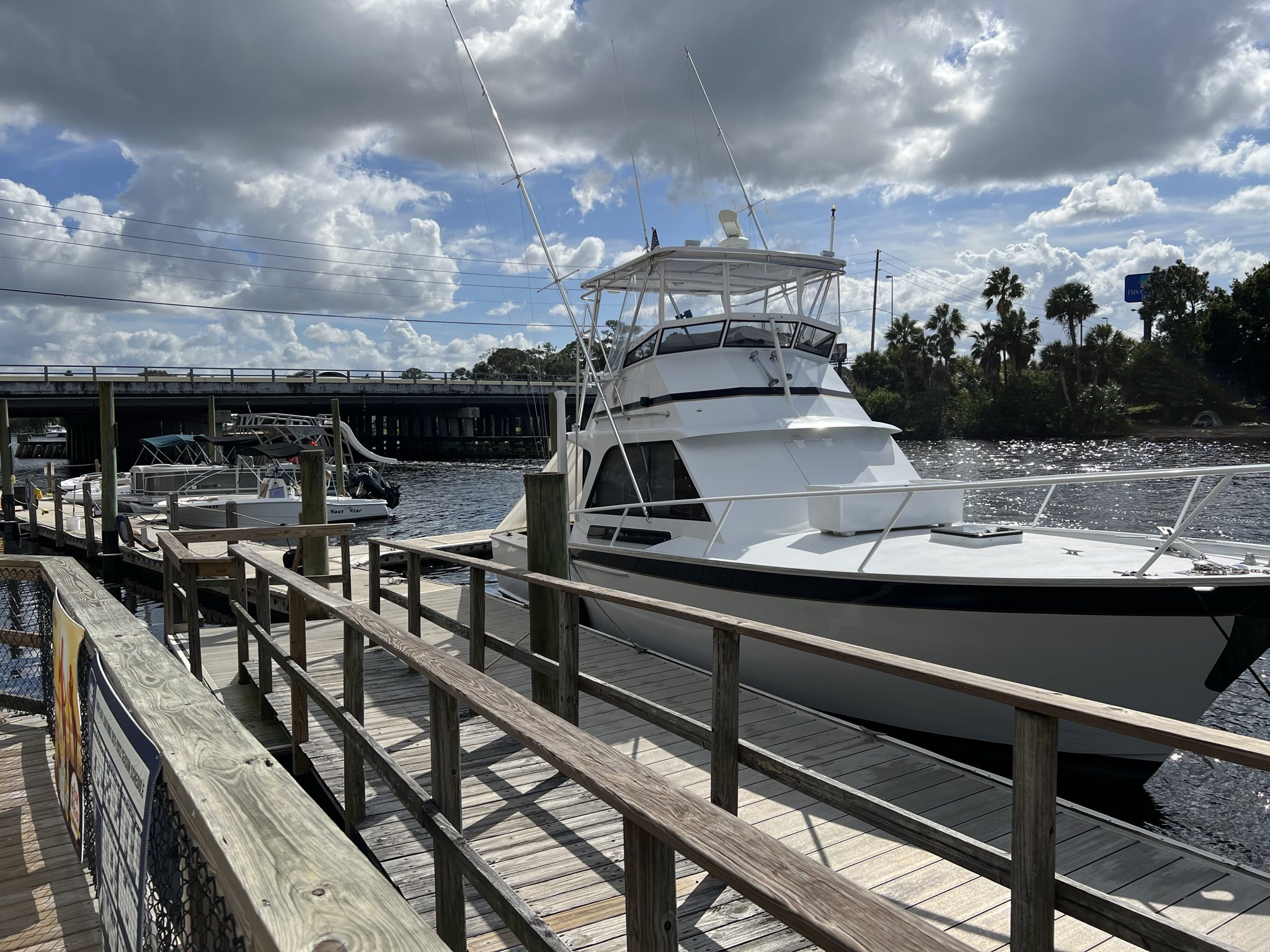 Port Richey FL Boat Dock view by Waterfront and route 19