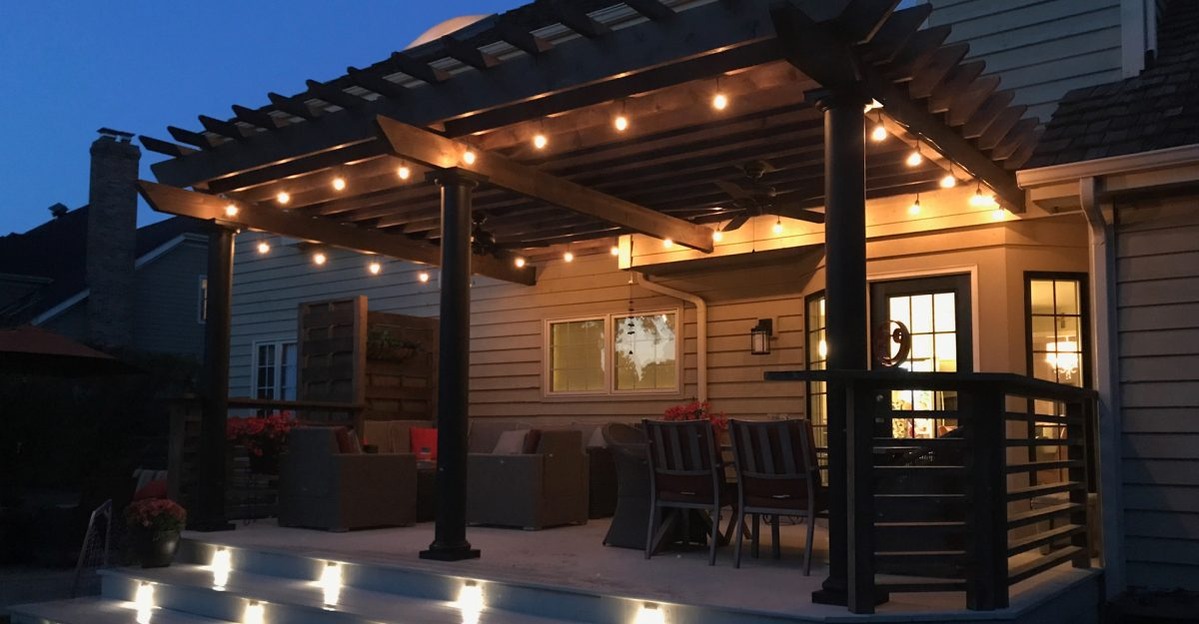 Smart Home Wiring Installation for pergola Lights on a deck area in New Port Richey FL
